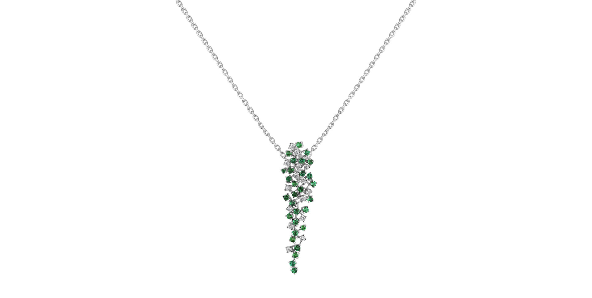 Diamond pendant with Emerald Witching Waterfall