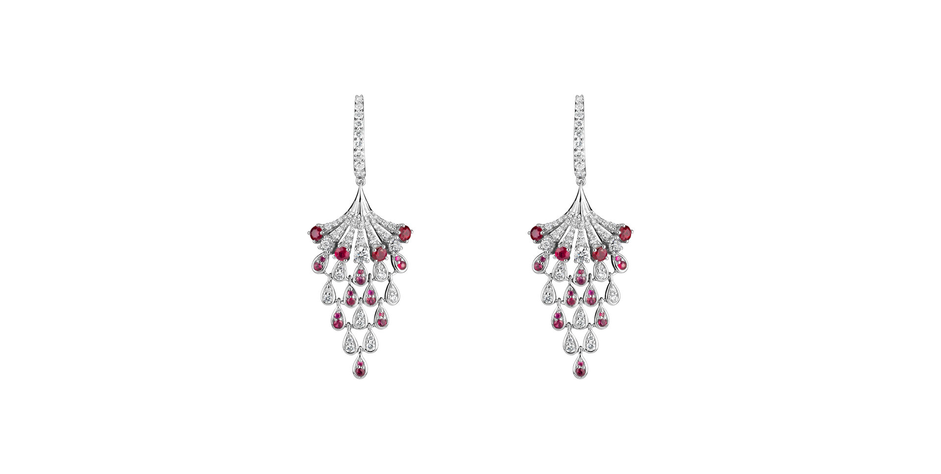 Diamond earrings and Ruby Royal Mesh