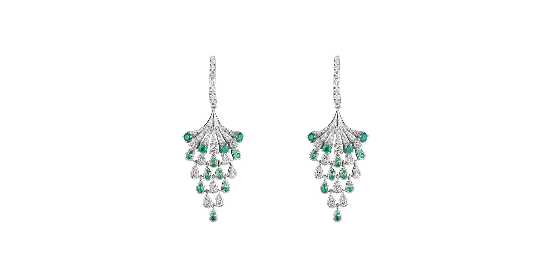 Diamond earrings and Emerald Royal Mesh