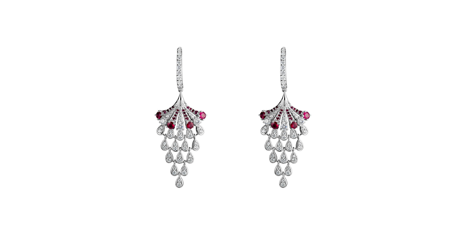 Diamond earrings and Ruby Royal Mesh