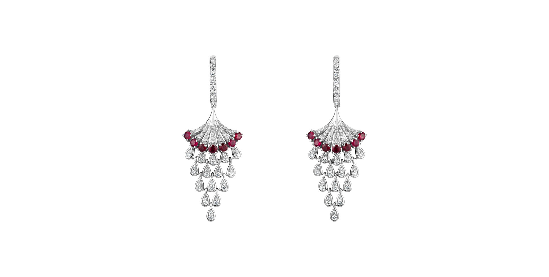 Diamond earrings and Ruby Royal Mesh