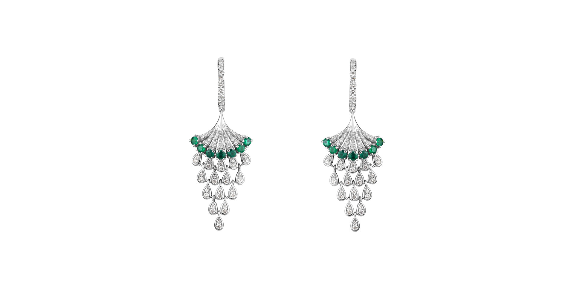 Diamond earrings and Emerald Royal Mesh