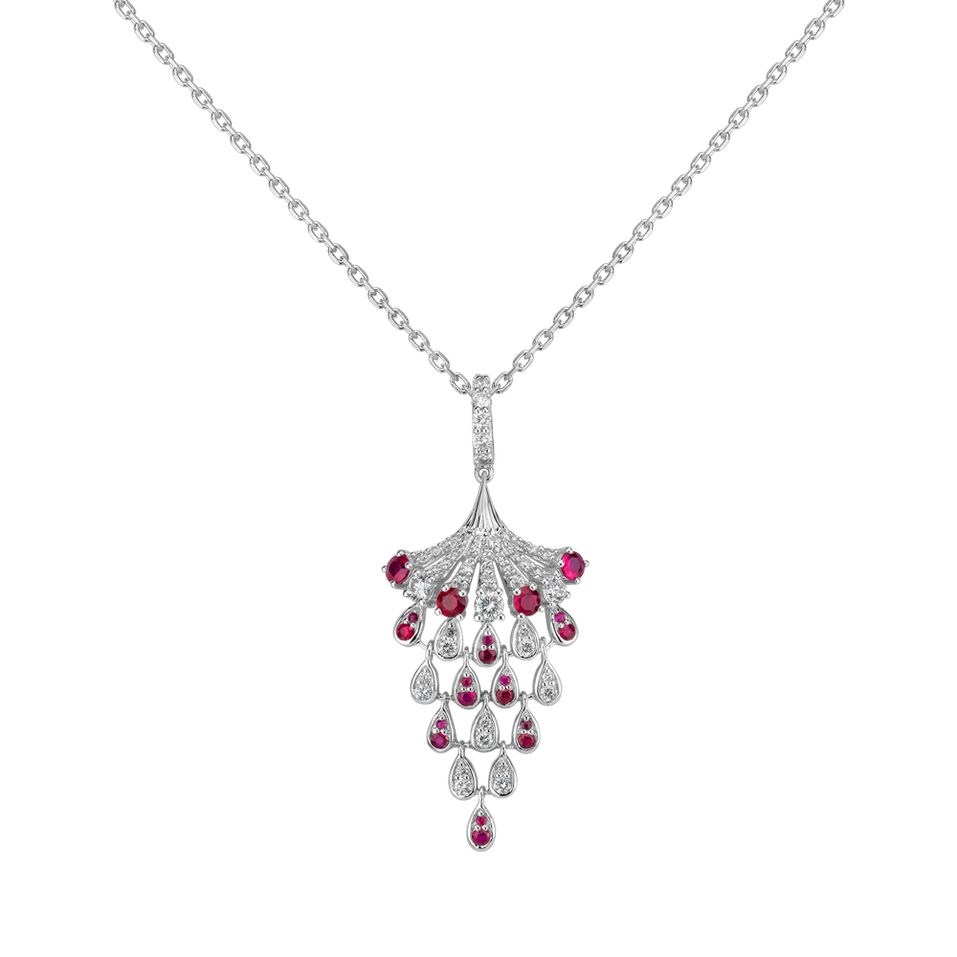 Diamond pendant with Ruby Royal Mesh