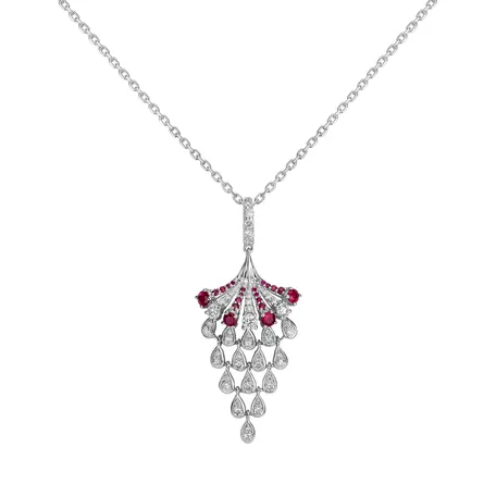 Diamond pendant with Ruby Royal Mesh