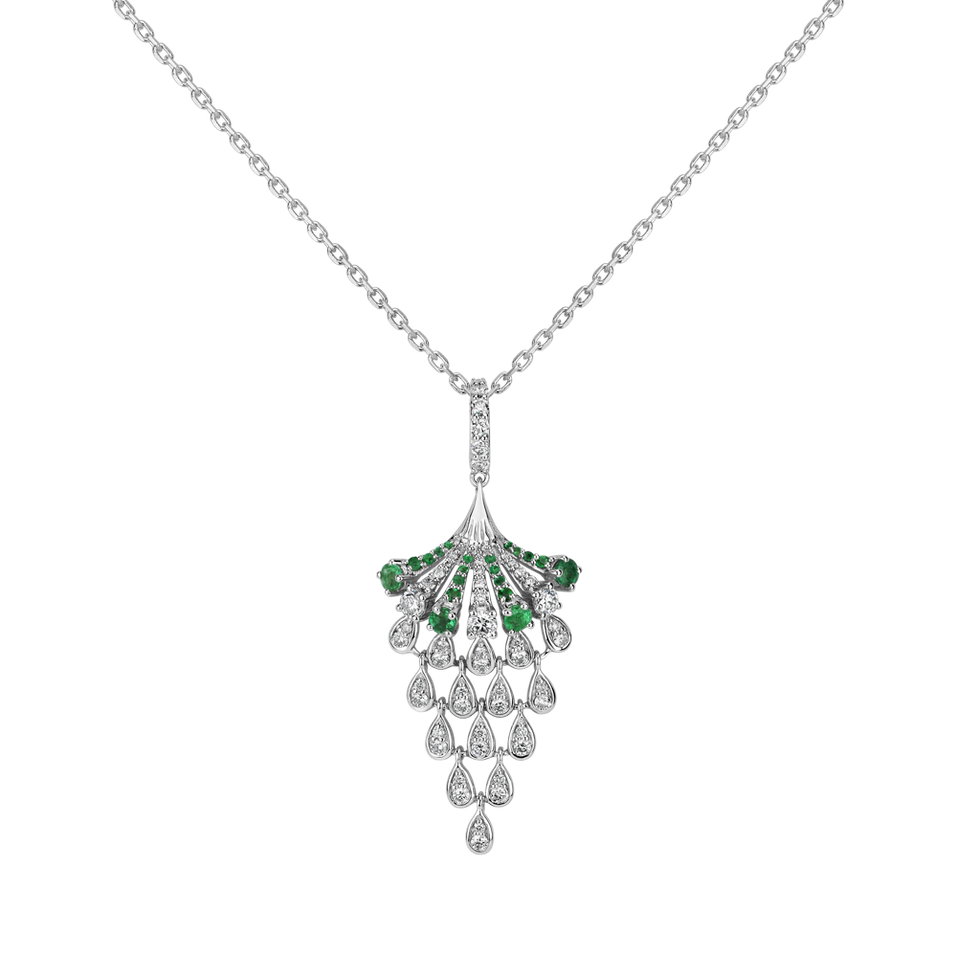 Diamond pendant with Emerald Royal Mesh