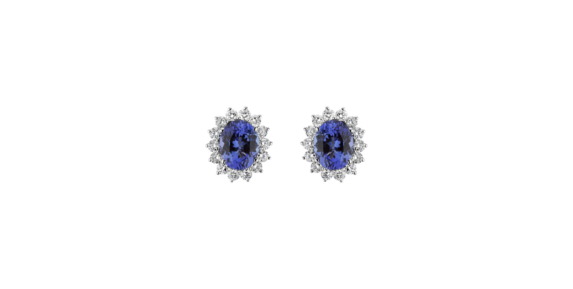 Diamond earrings with Tanzanite Princess Sparkle