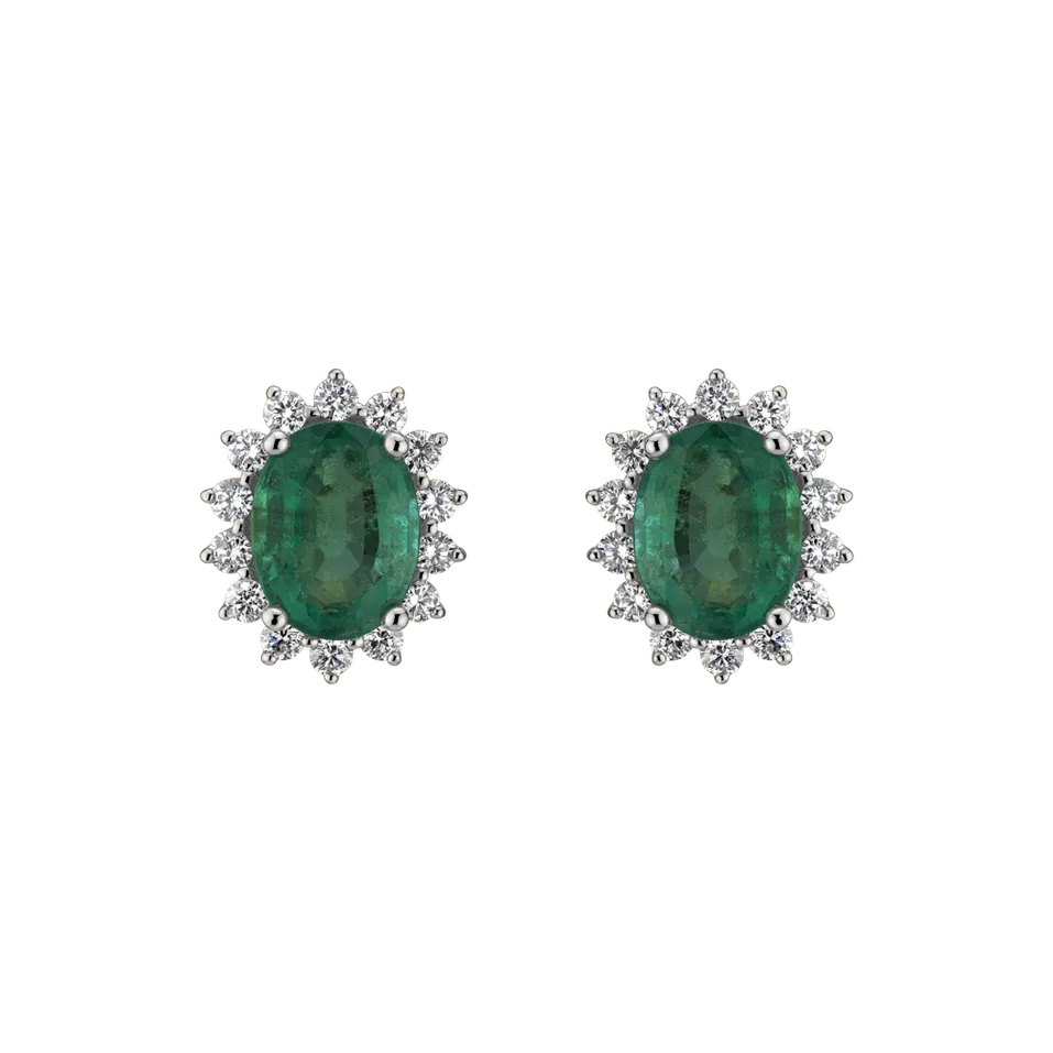 Diamond earrings with Emerald Princess Sparkle