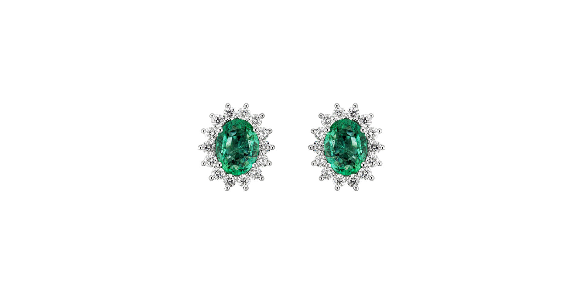 Diamond earrings with Emerald Princess Sparkle
