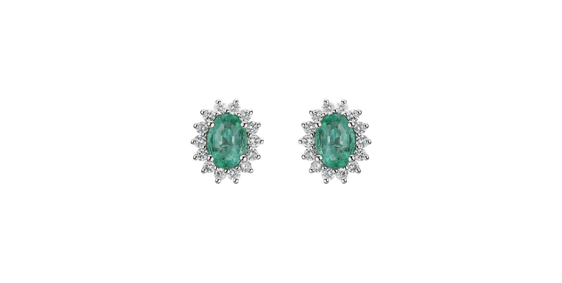 Diamond earrings with Emerald Princess Sparkle