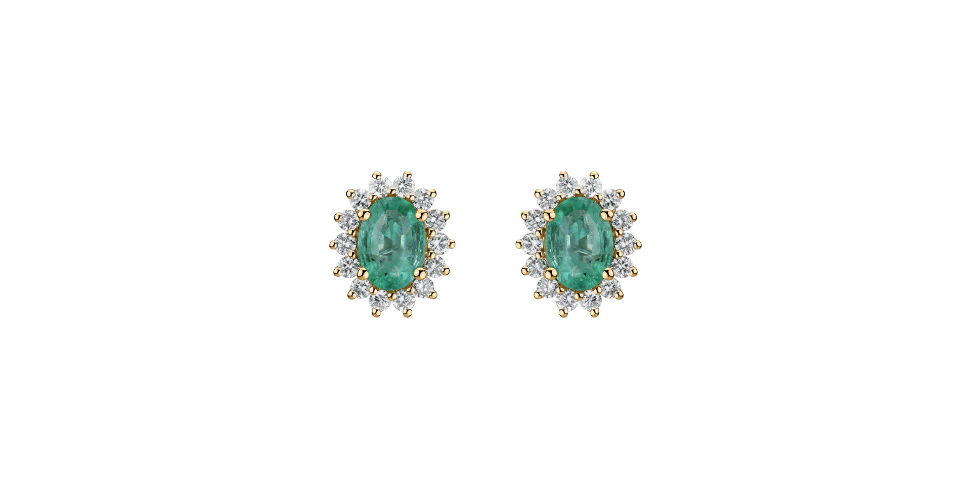 Diamond earrings with Emerald Princess Sparkle