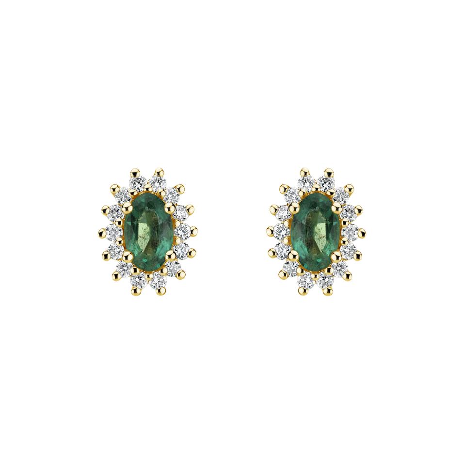 Diamond earrings with Emerald Princess