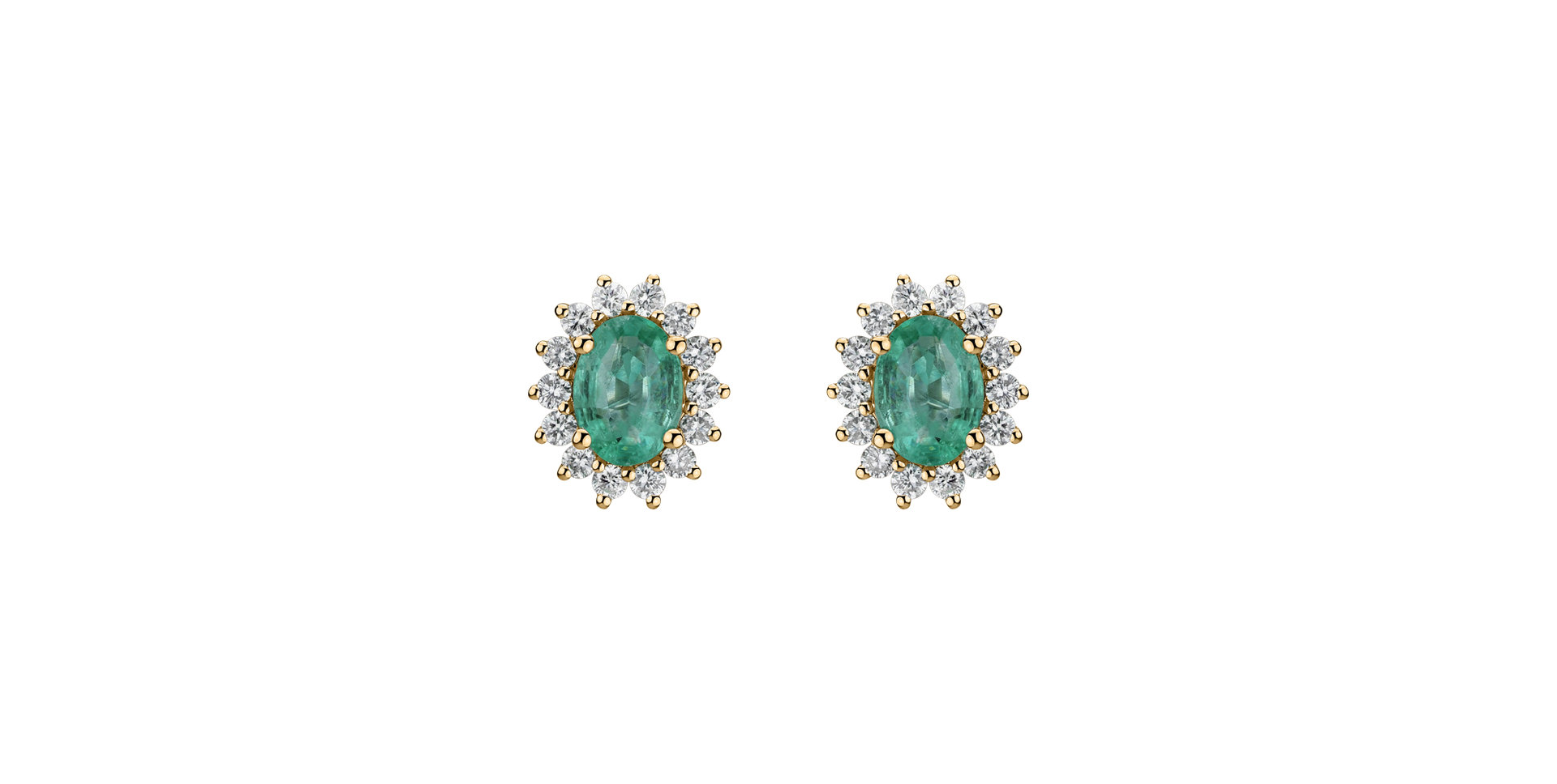 Diamond earrings with Emerald Princess