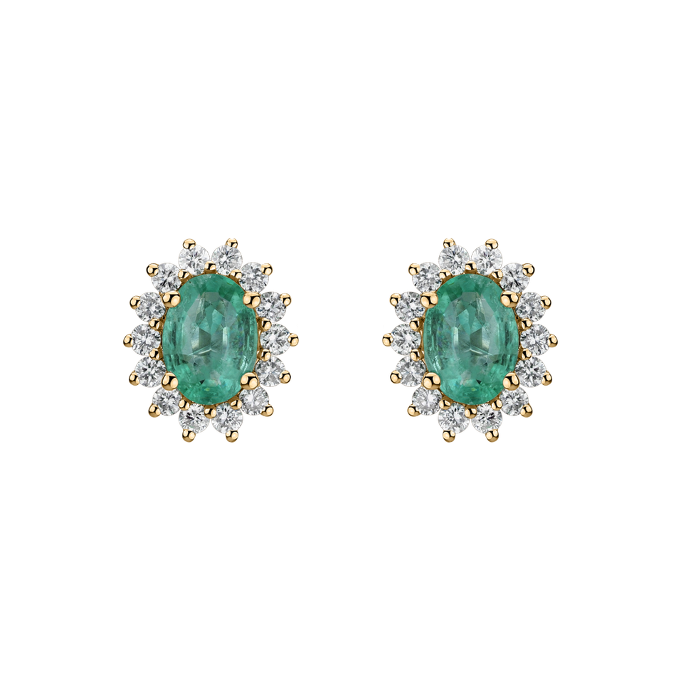 Diamond earrings with Emerald Princess