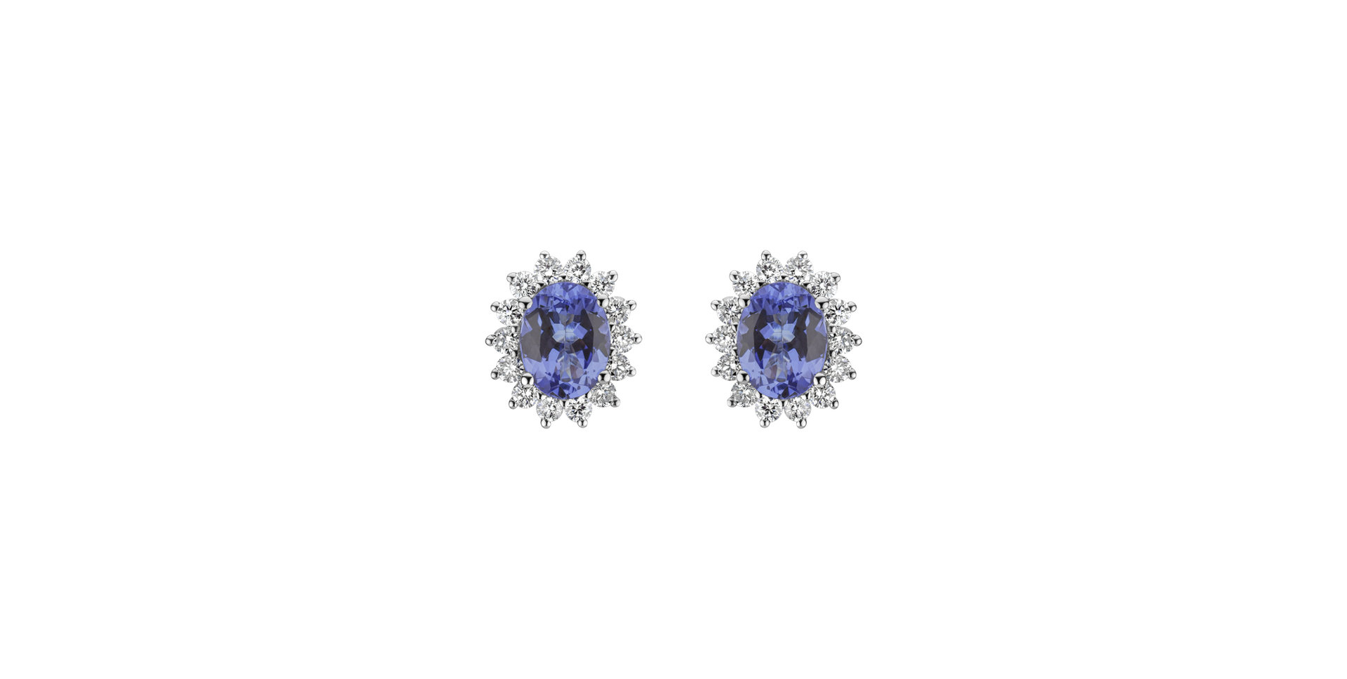 Diamond earrings with Tanzanite Princess