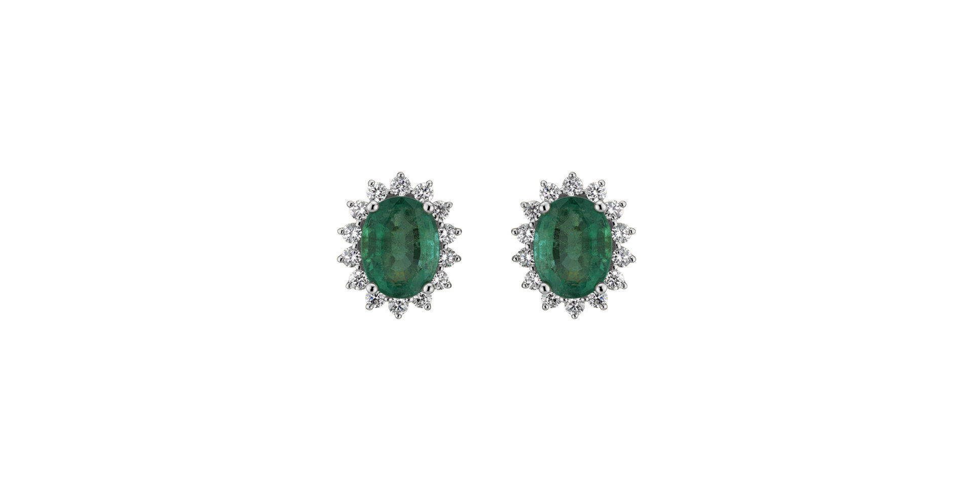 Diamond earrings with Emerald Princess