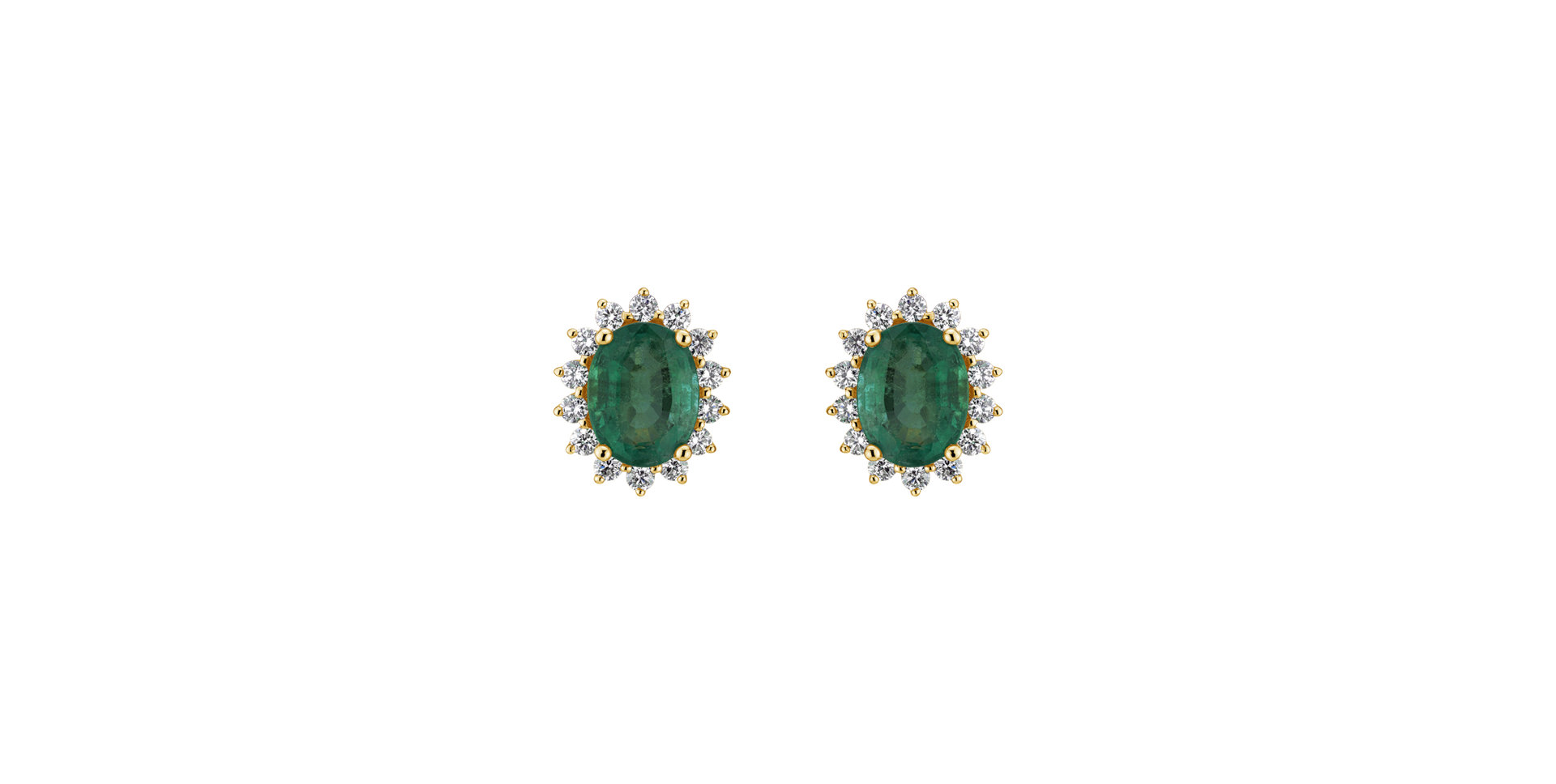 Diamond earrings with Emerald Princess
