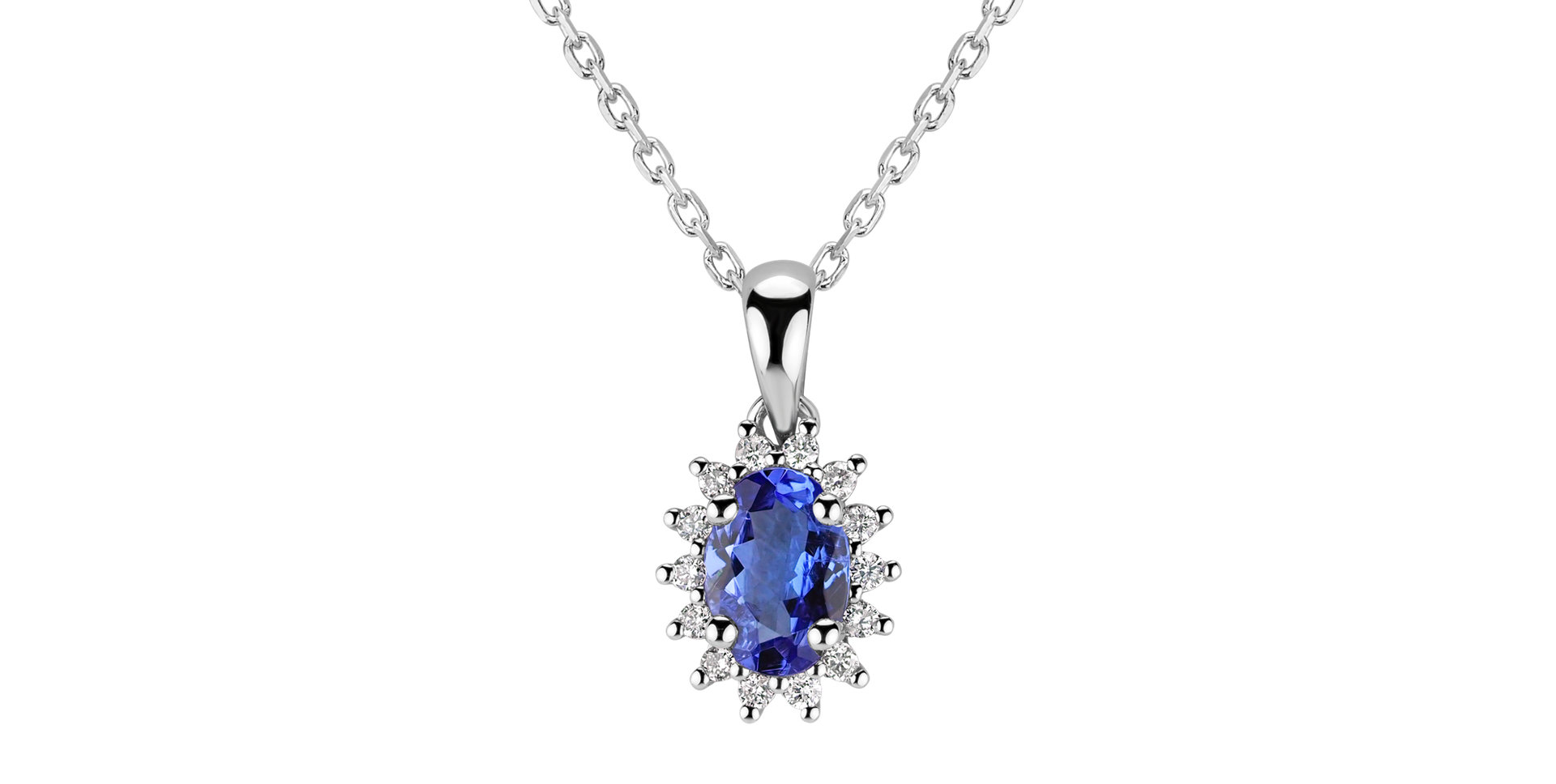 Diamond pendant with Tanzanite Princess