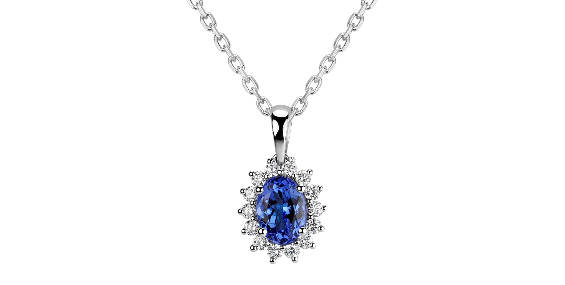 Diamond pendant with Tanzanite Princess