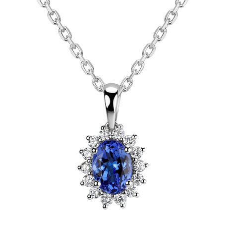 Diamond pendant with Tanzanite Princess