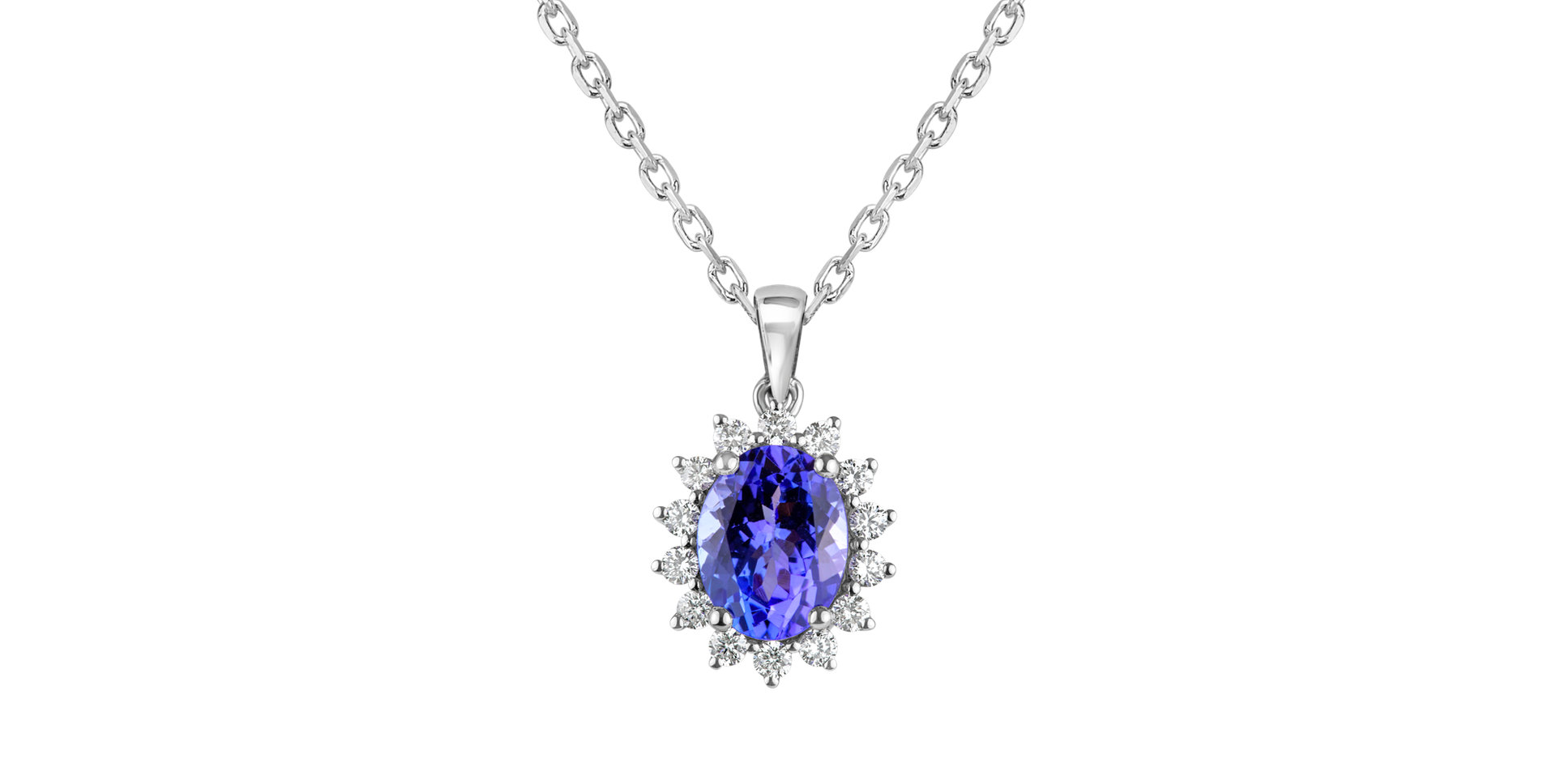 Diamond pendant with Tanzanite Princess