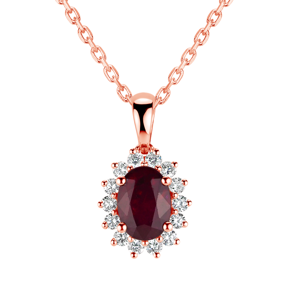 Diamond pendant with Ruby Princess