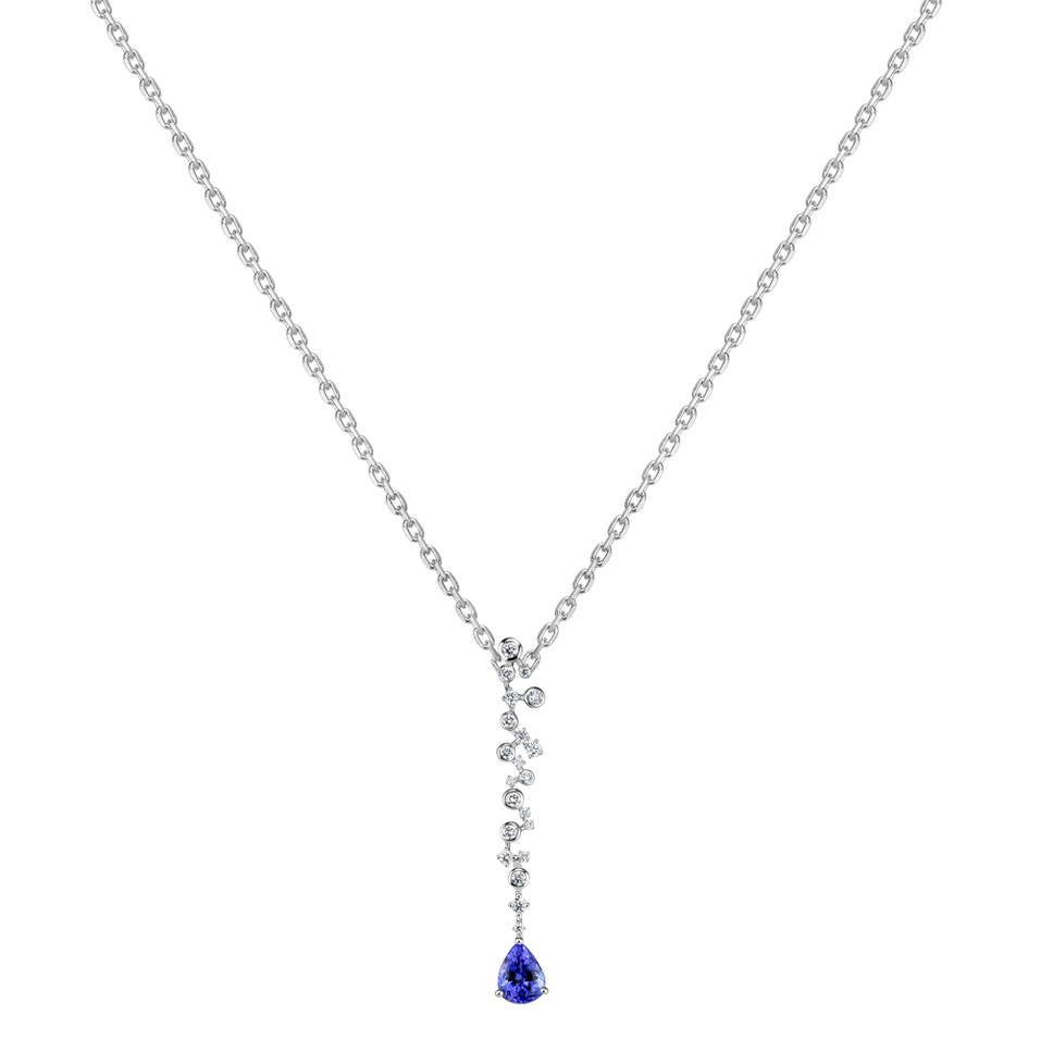 Diamond pendant with Tanzanite Tanzania Waterfall