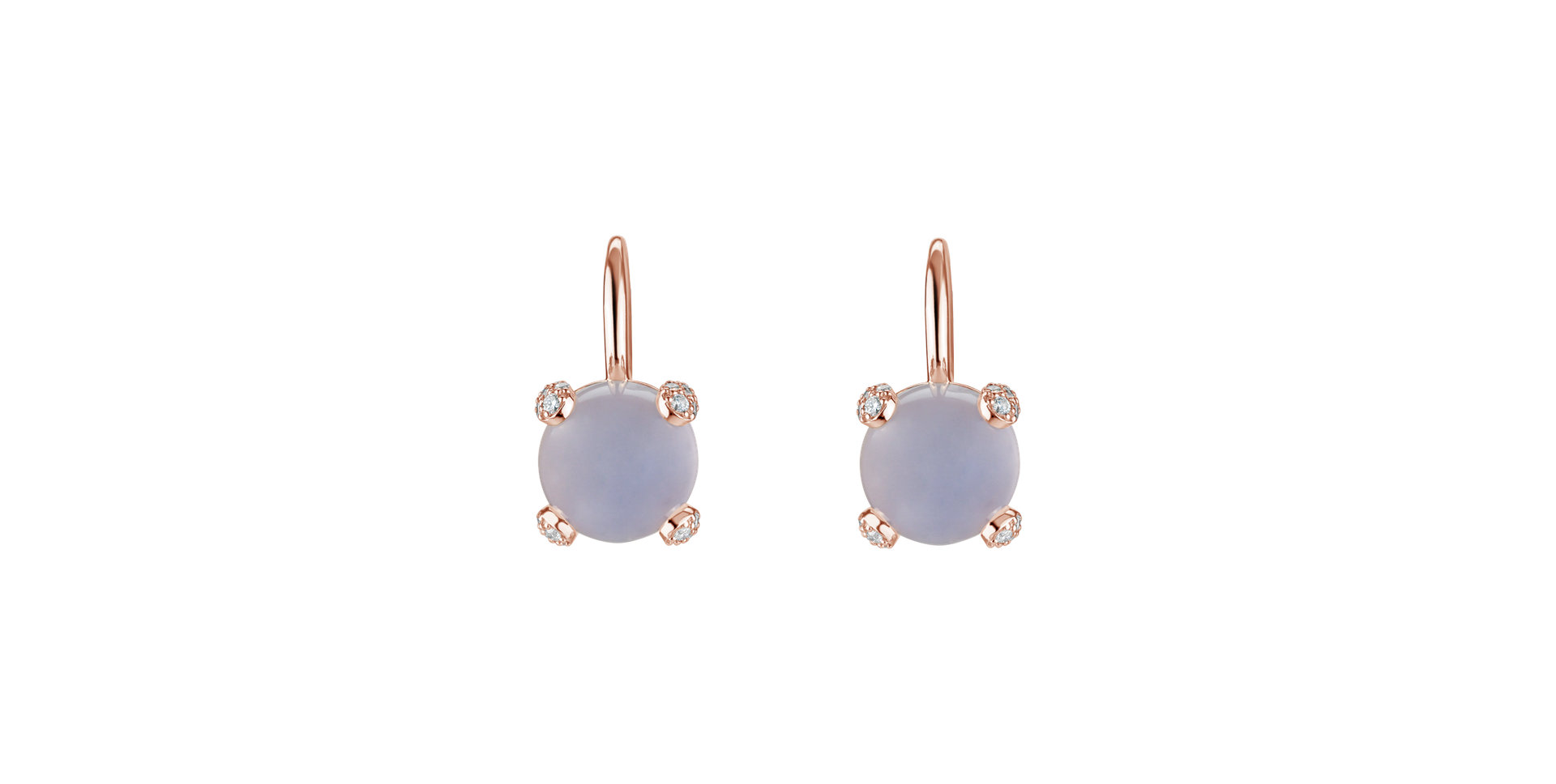 Diamond earrings with Chalcedony Royal Drops