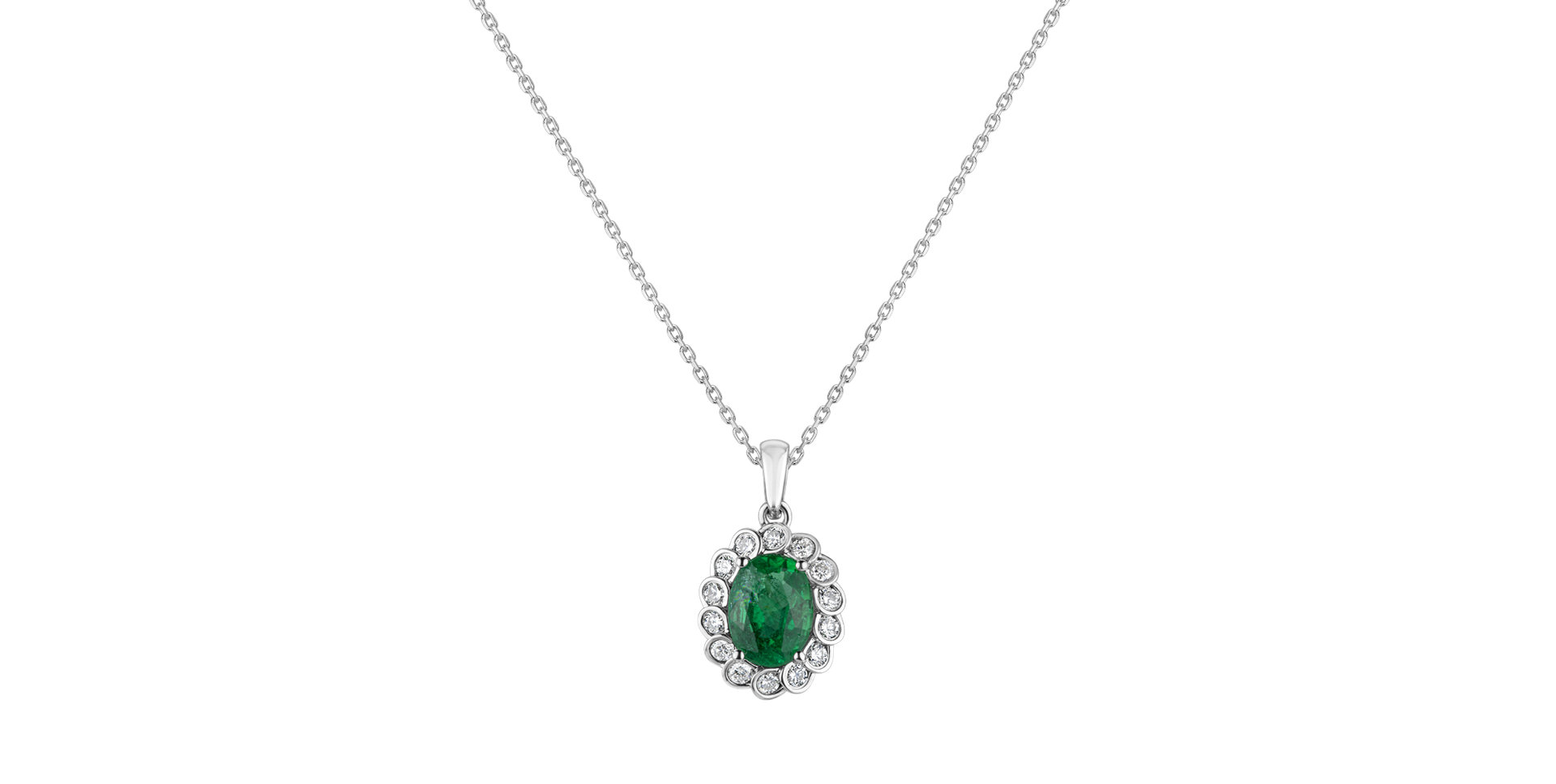Diamond pendant with Emerald Princess Brilliance