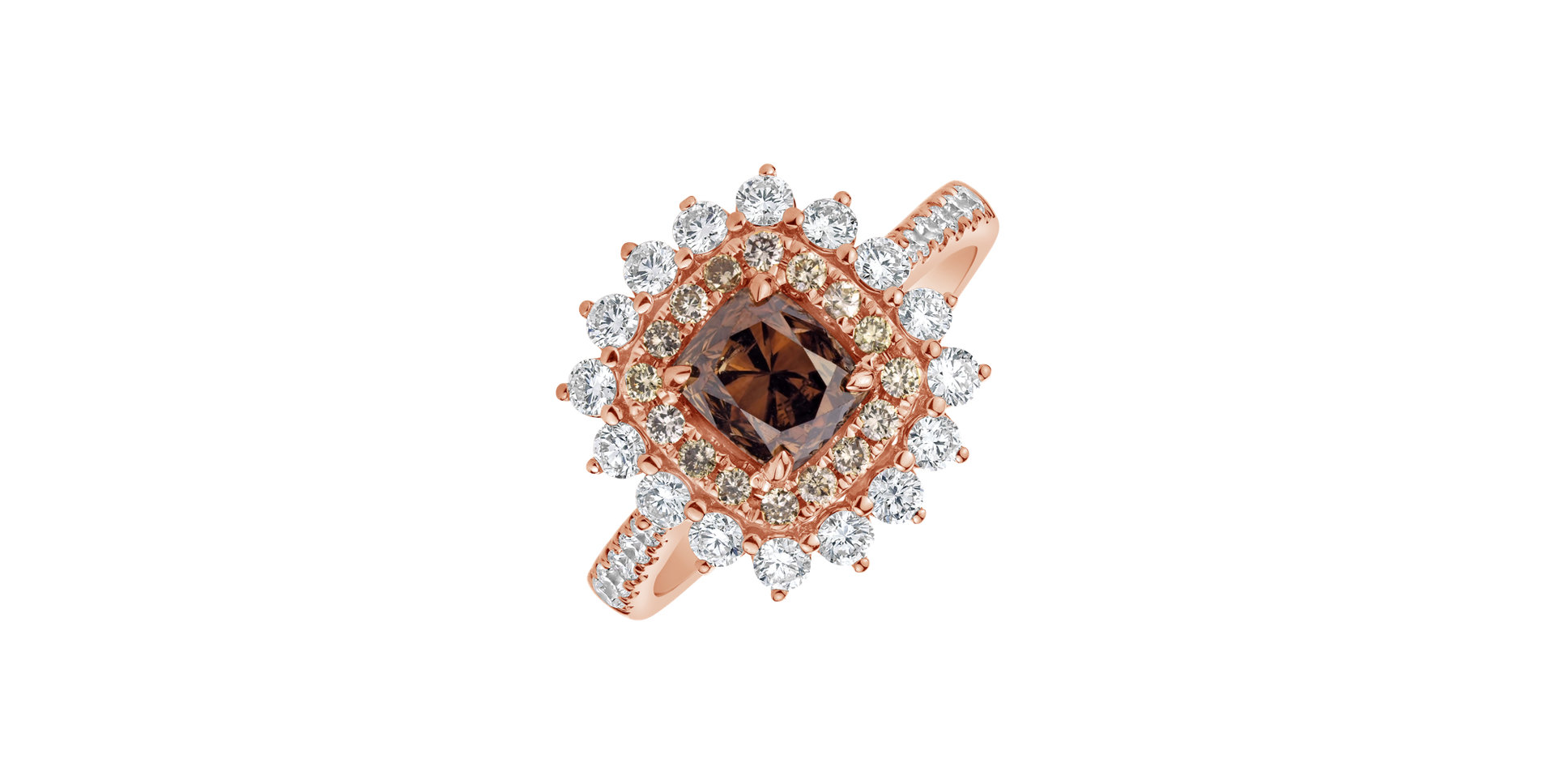 Ring with brown and white diamonds Ulisses