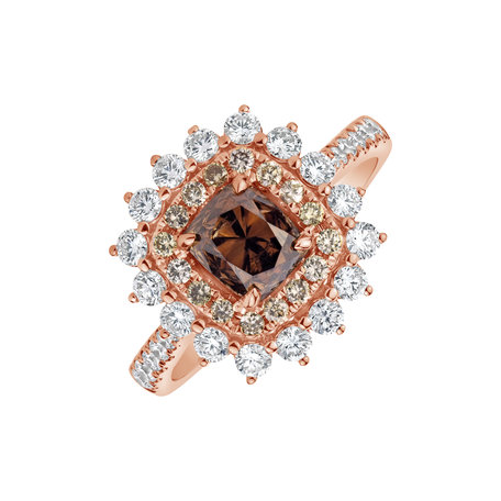 Ring with brown and white diamonds Ulisses