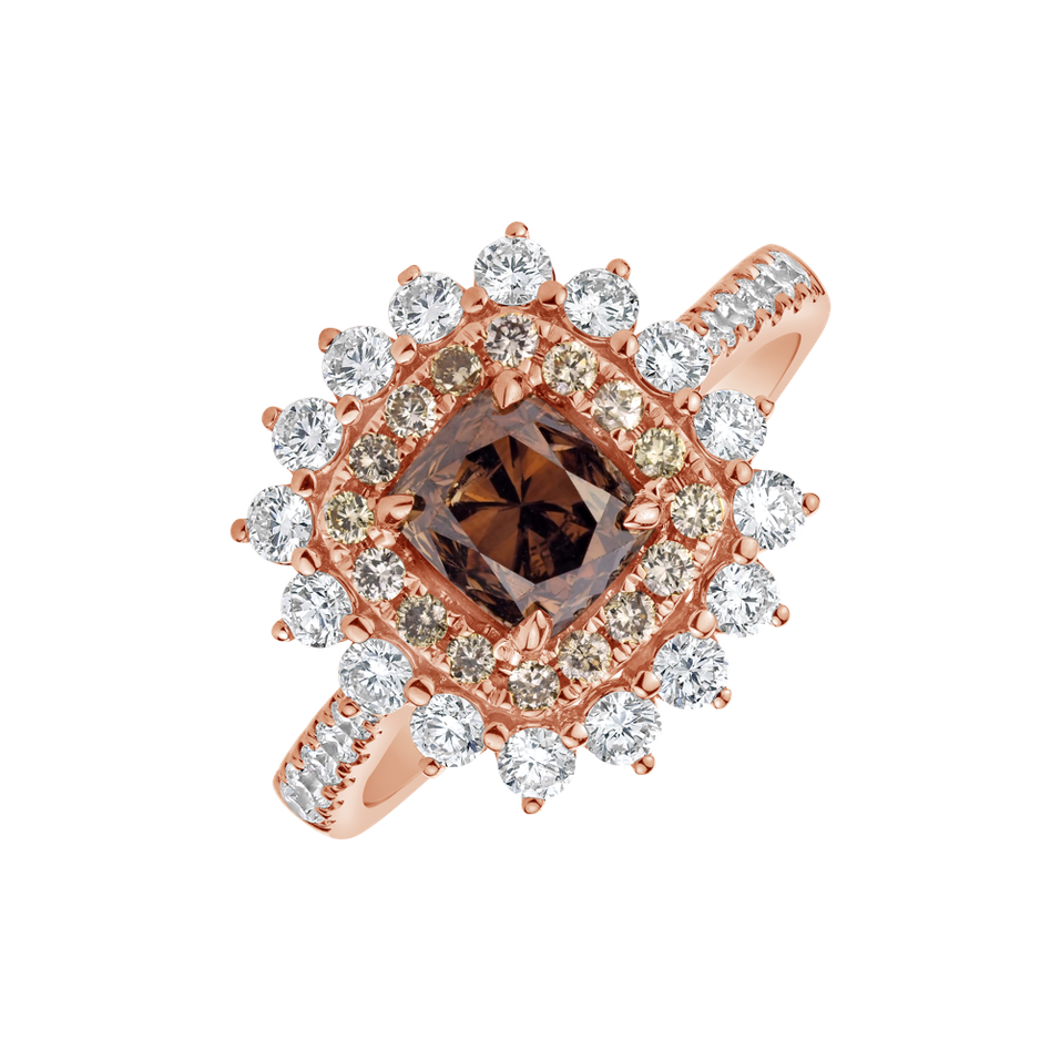 Ring with brown and white diamonds Ulisses