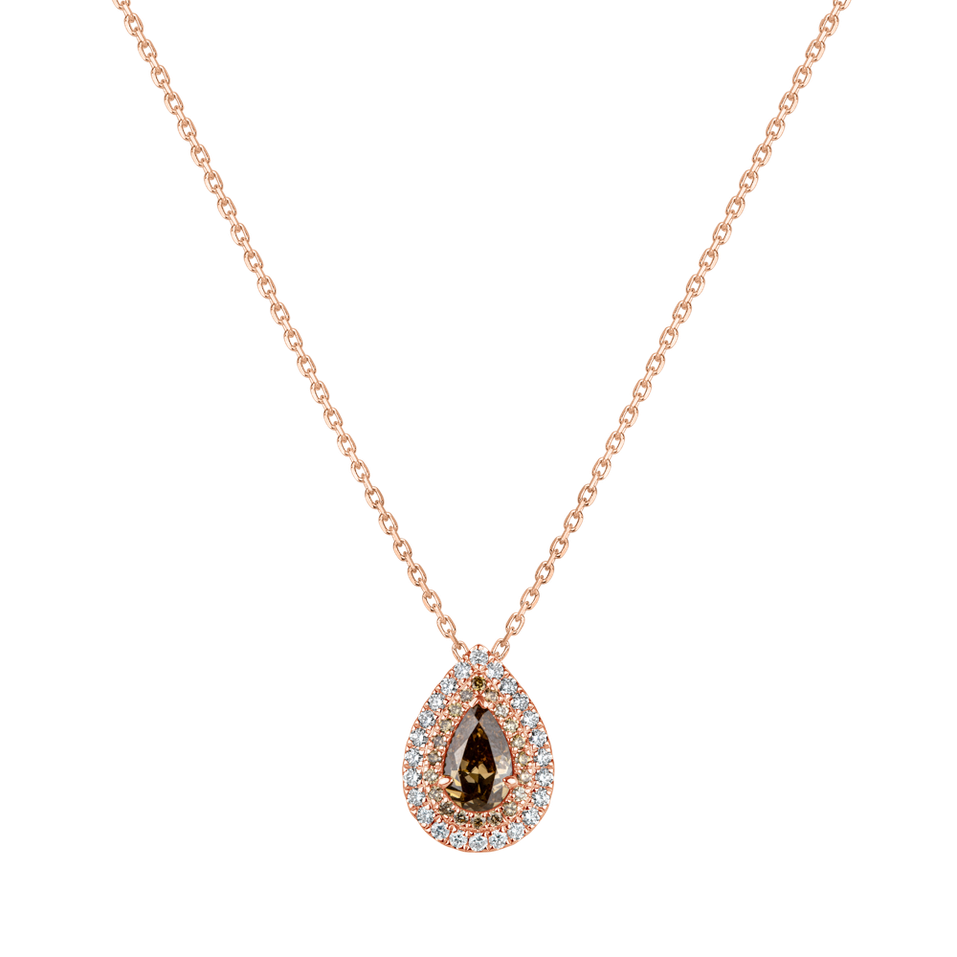 Necklace with brown and white diamonds Glamour Tear