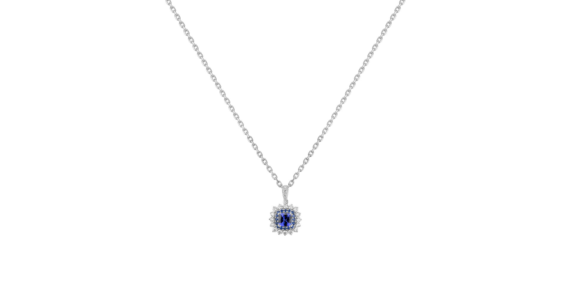 Diamond pendant with Tanzanite Radiant Shine