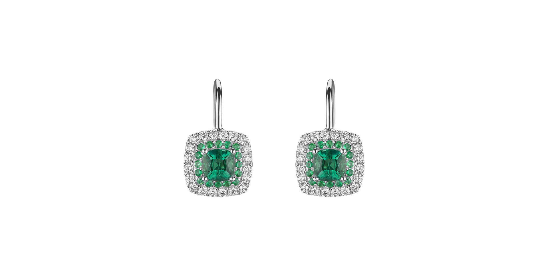 Diamond earrings with Emerald Sparkling Rise