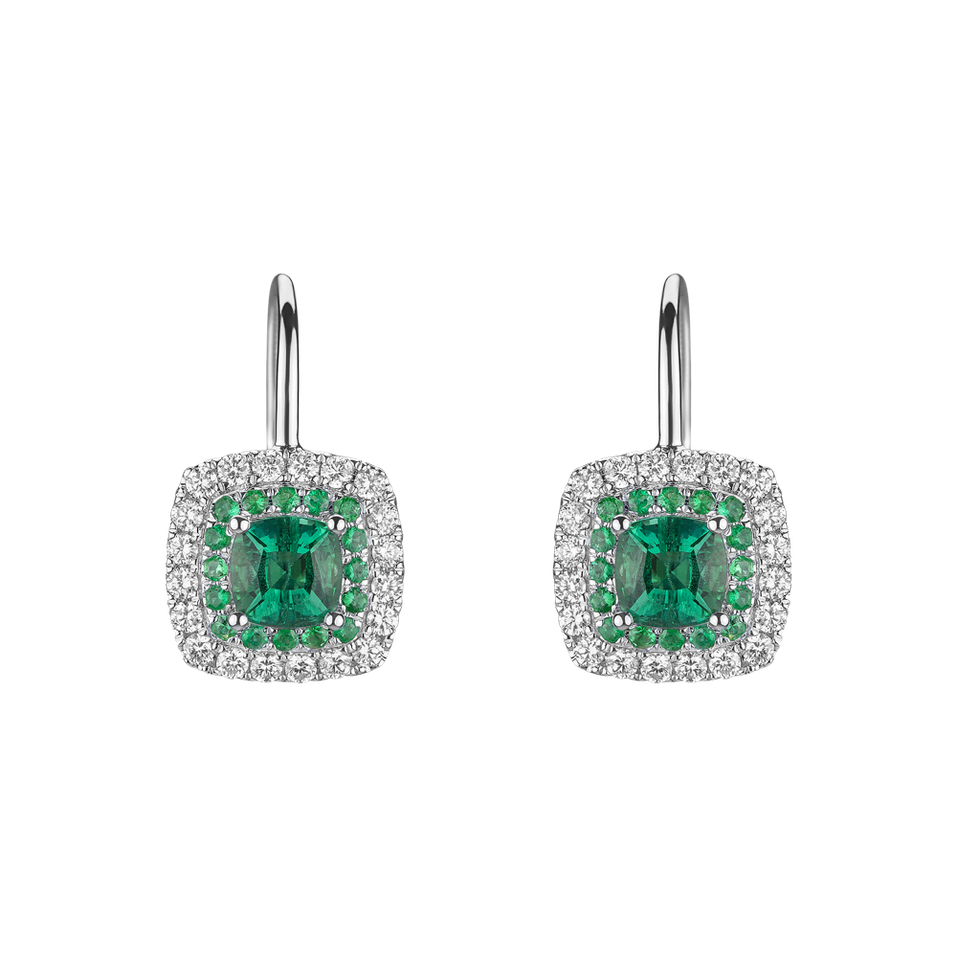 Diamond earrings with Emerald Sparkling Rise
