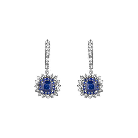 Diamond earrings with Sapphire Radiant Shine