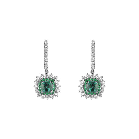 Diamond earrings with Emerald Radiant Shine