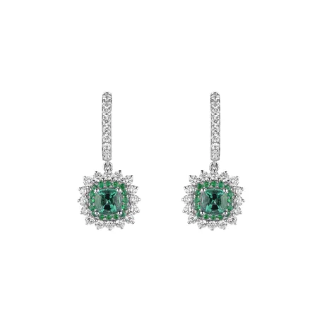 Diamond earrings with Emerald Radiant Shine