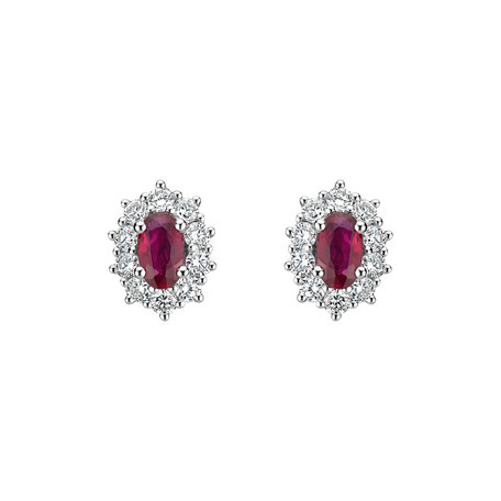 Diamond earrings with Ruby Princess Joy