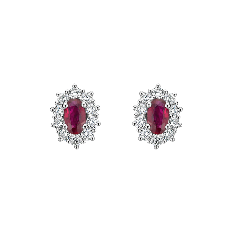 Diamond earrings with Ruby Princess Joy