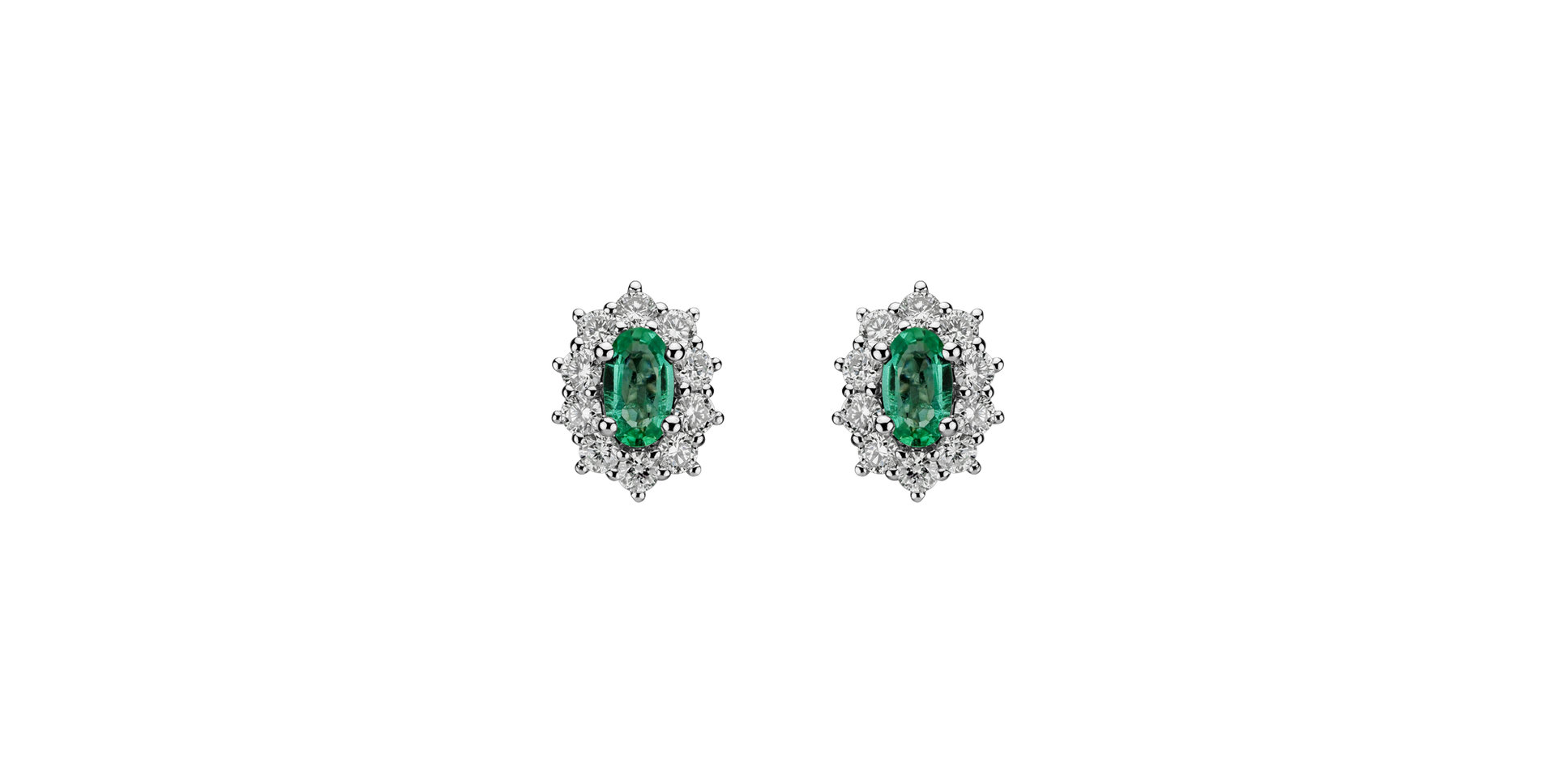 Diamond earrings with Emerald Princess Joy