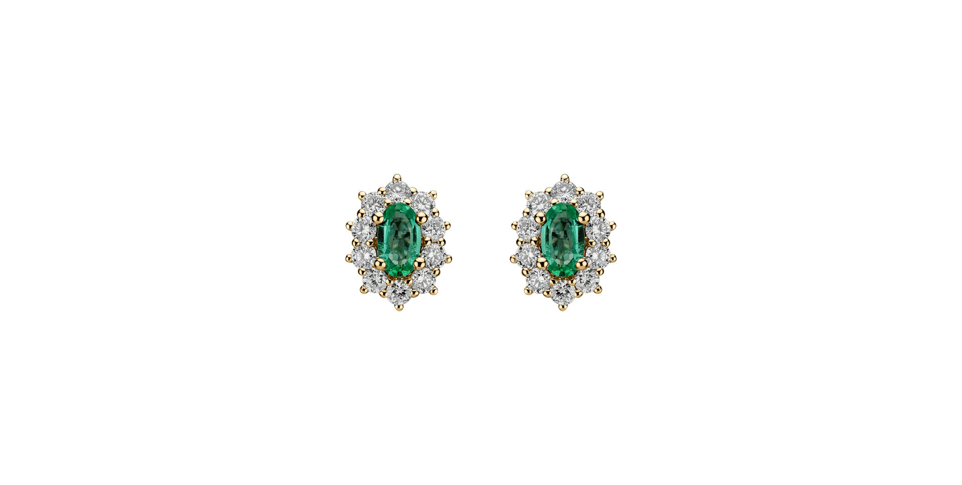 Diamond earrings with Emerald Princess Joy