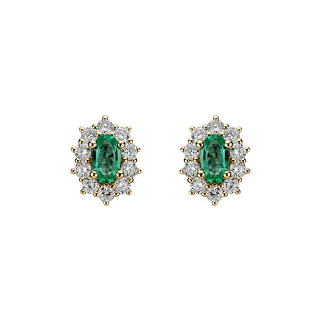 Diamond earrings with Emerald Princess Joy