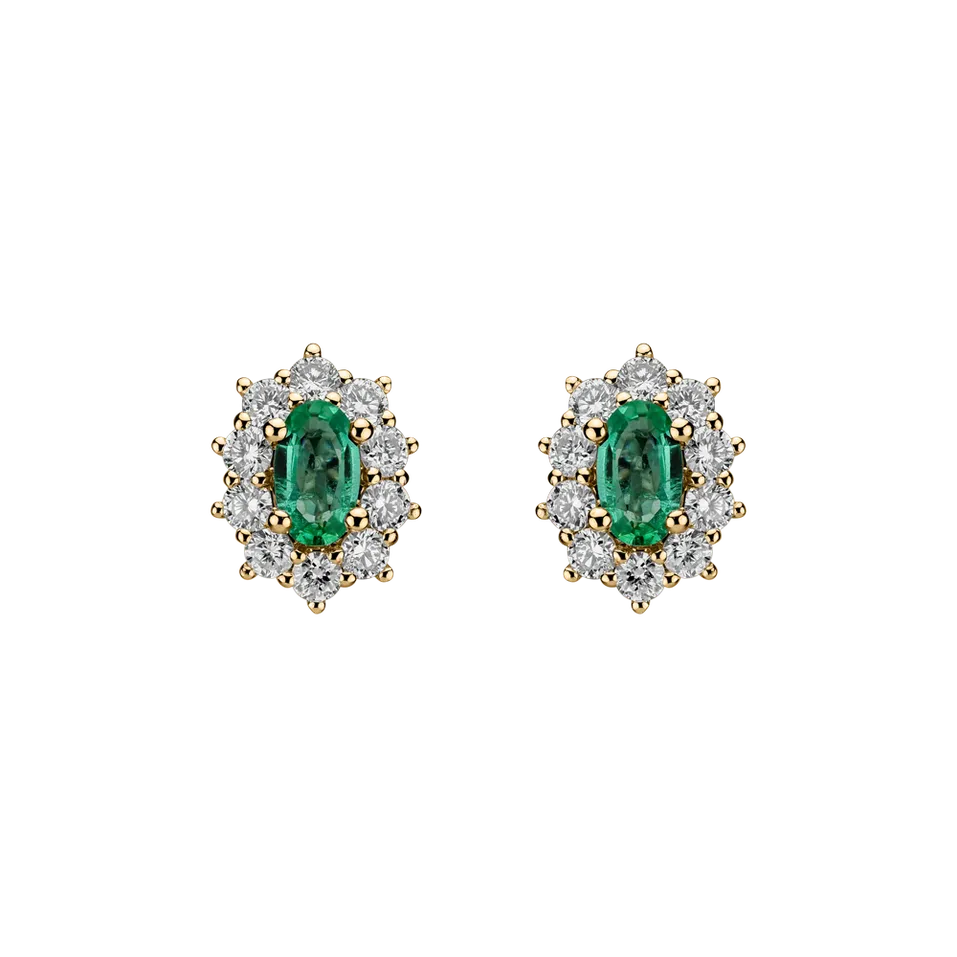 Diamond earrings with Emerald Princess Joy