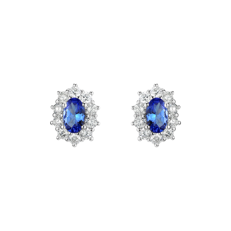 Diamond earrings with Tanzanite Princess Joy