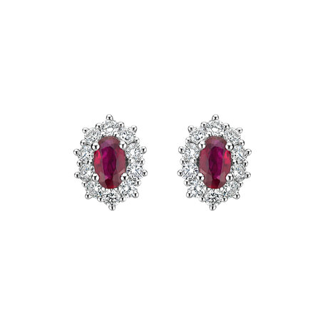 Diamond earrings with Ruby Princess