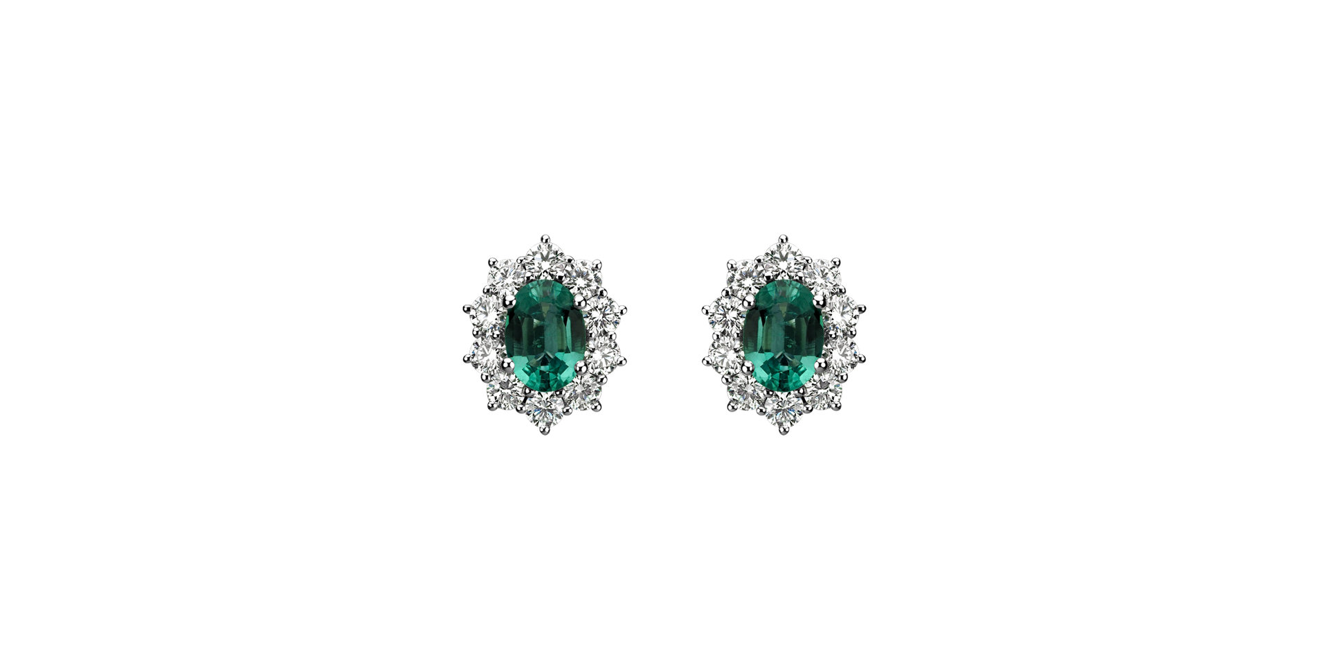 Diamond earrings with Emerald Princess
