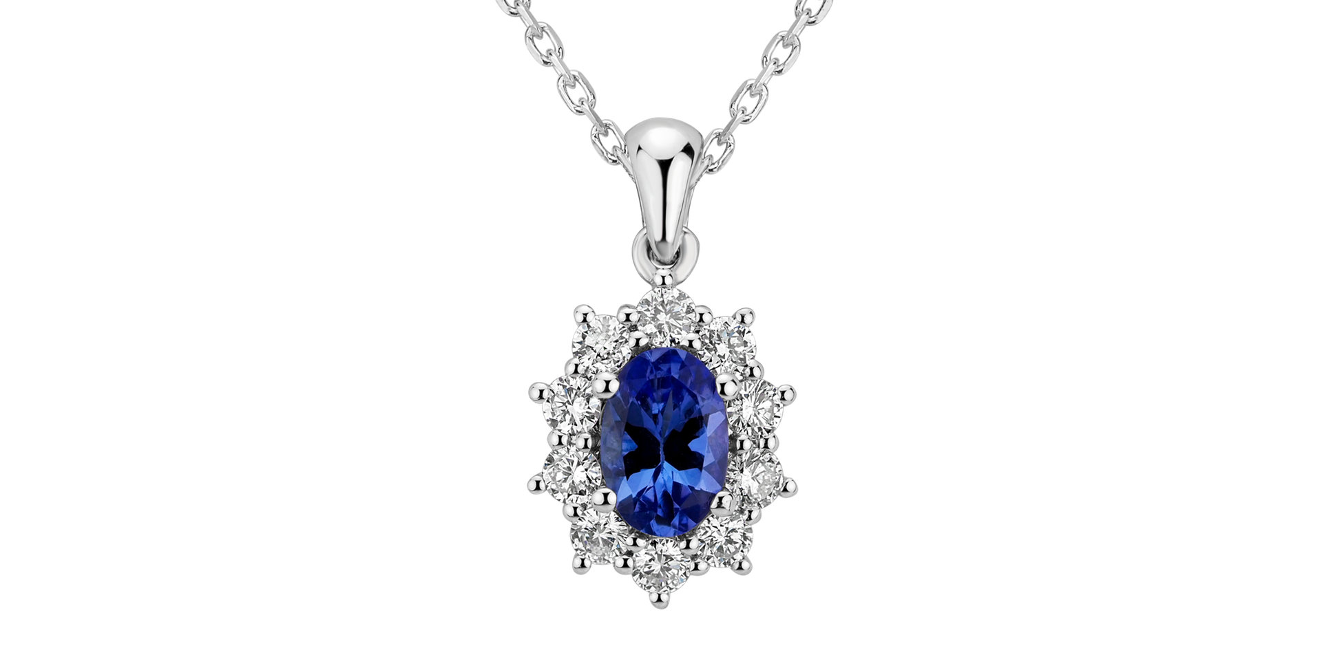 Diamond pendant with Tanzanite Princess