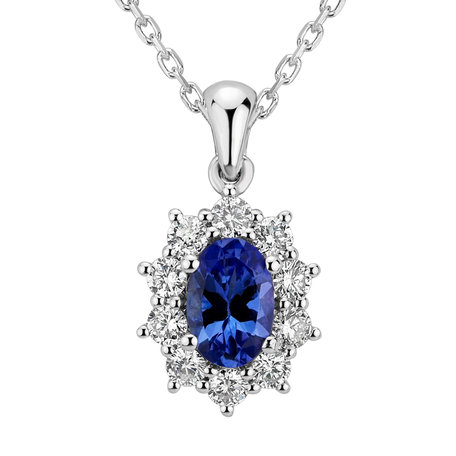 Diamond pendant with Tanzanite Princess