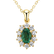 Diamond pendant with Emerald Princess2
